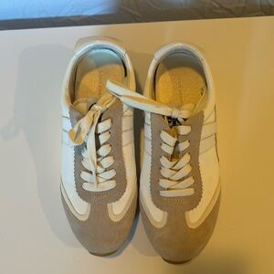 Tory Burch Women's Hank Sneaker Size 7 Snow White/Beige